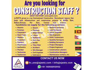 Looking for a Construction Hiring Agency from India, Bangladesh!!!!