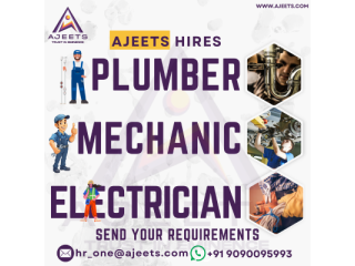 Do you need Plumbers or Electricians or Mechanics from India, Nepal!!!