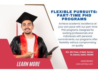 Flexible Pursuits: Part-Time PhD Programs